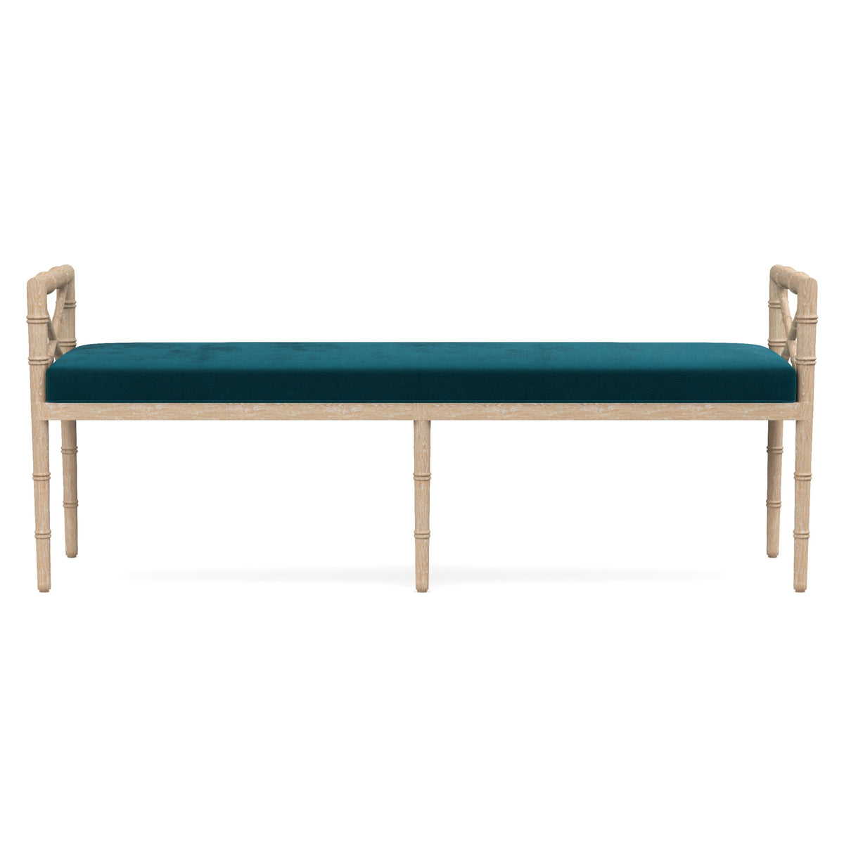 Danica Bamboo Style Upholstered Wood Bench