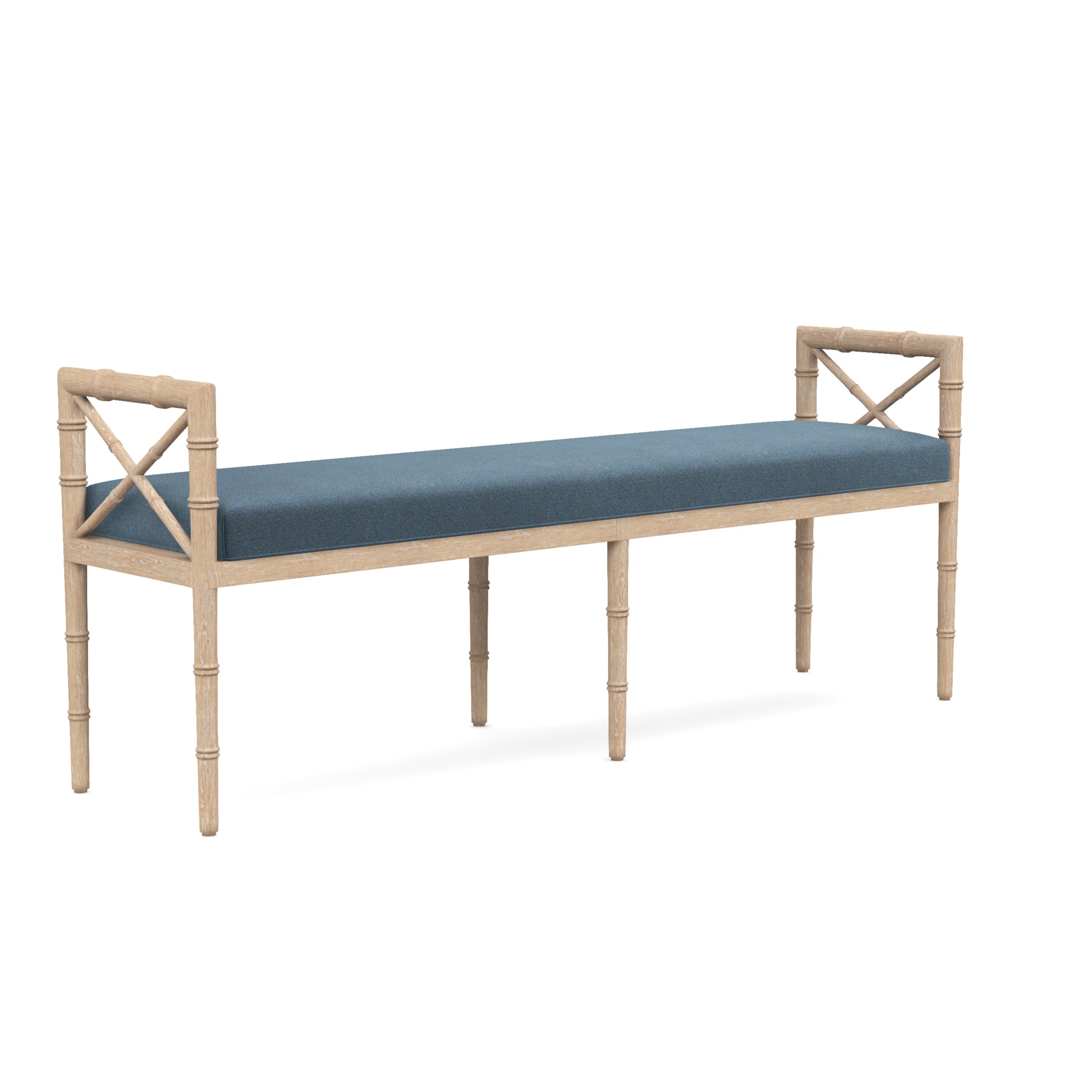 Danica Bamboo Style Upholstered Wood Bench
