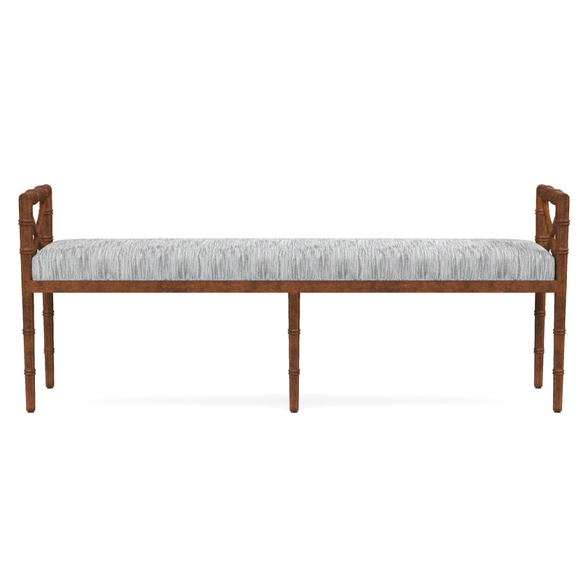 Danica Bamboo Style Upholstered Wood Bench