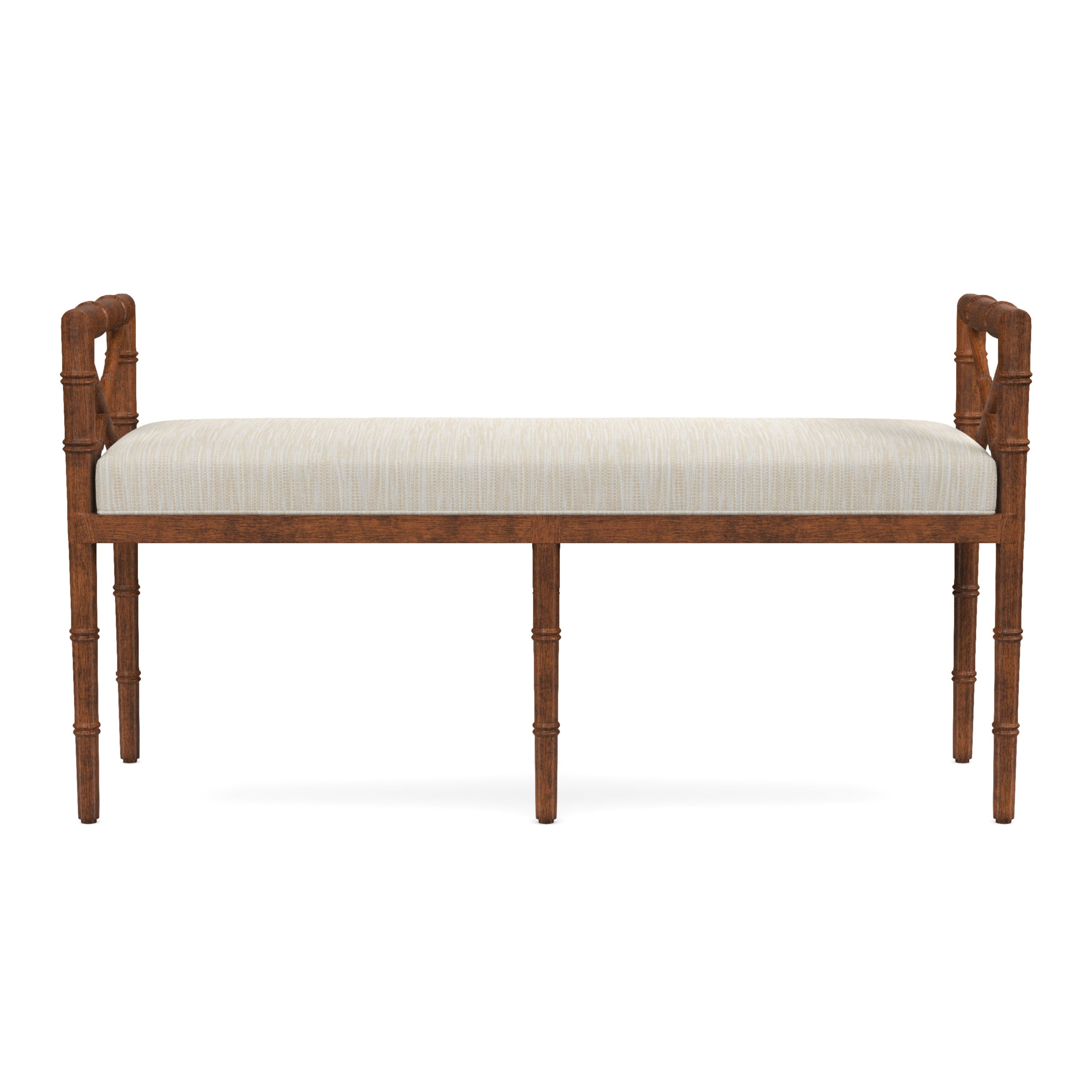 Danica Bamboo Style Upholstered Wood Bench