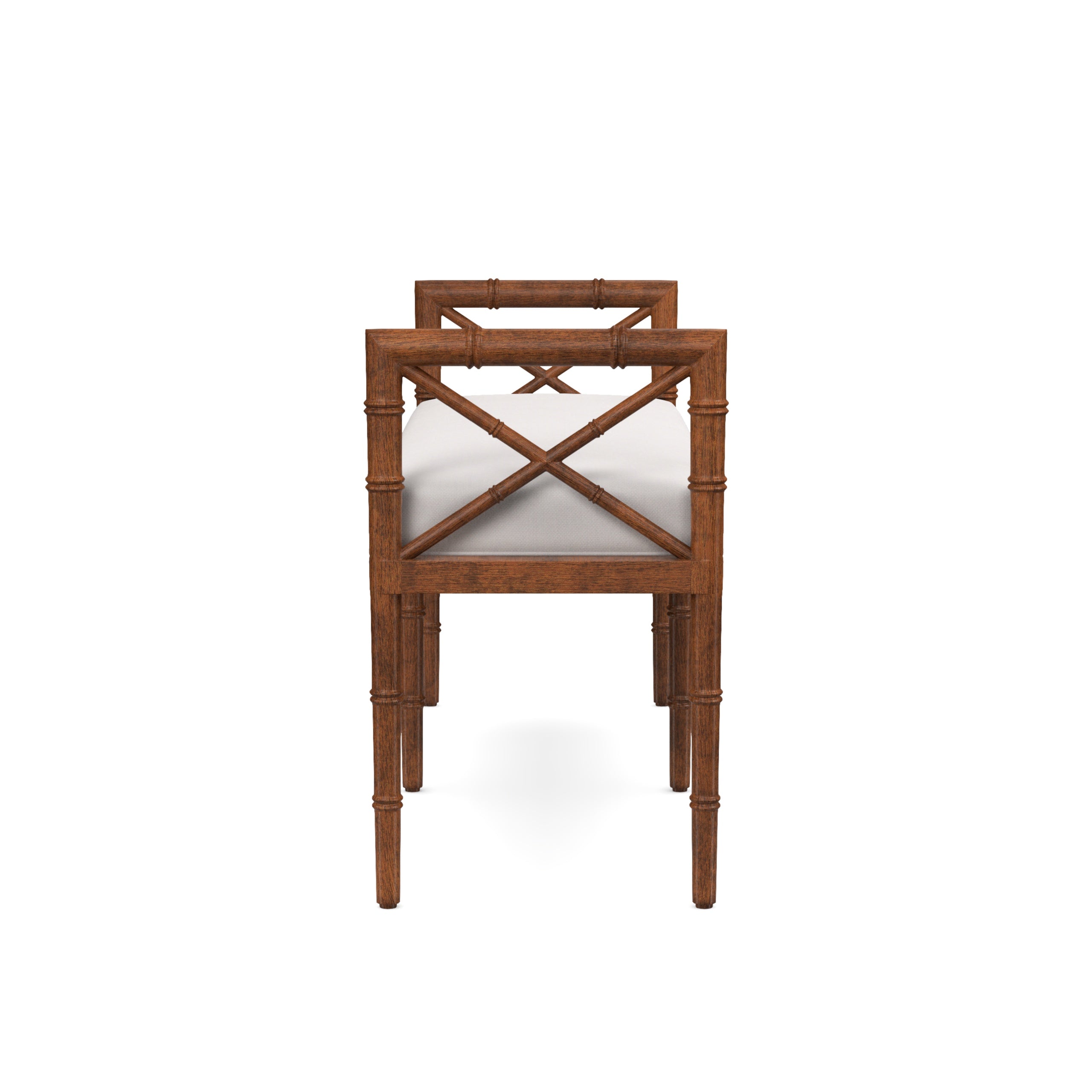 Danica Bamboo Style Upholstered Wood Bench