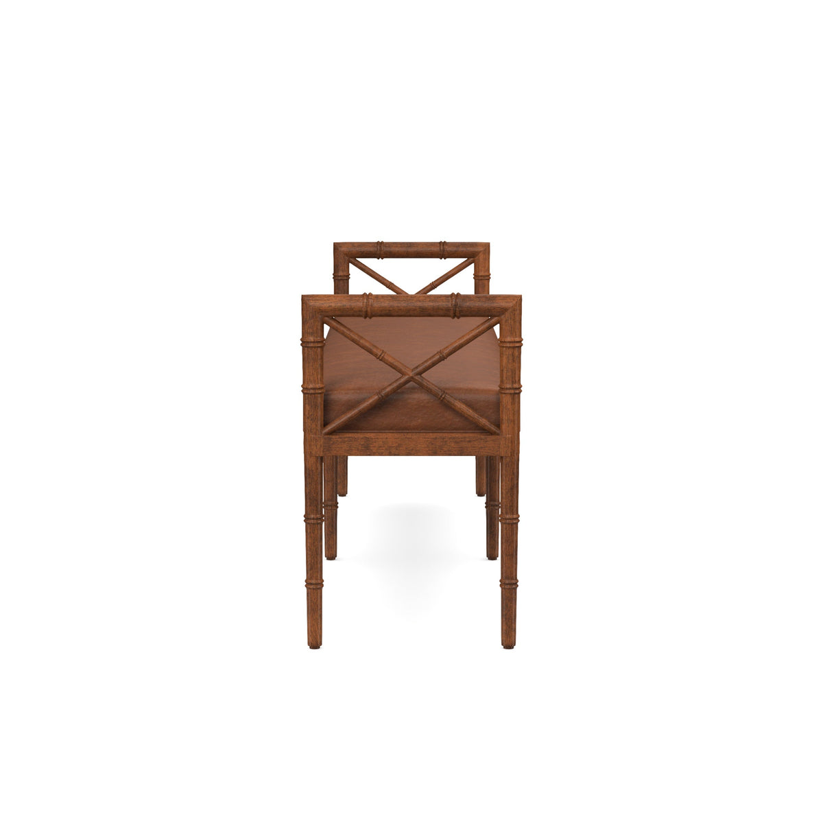 Danica Bamboo Style Upholstered Wood Bench
