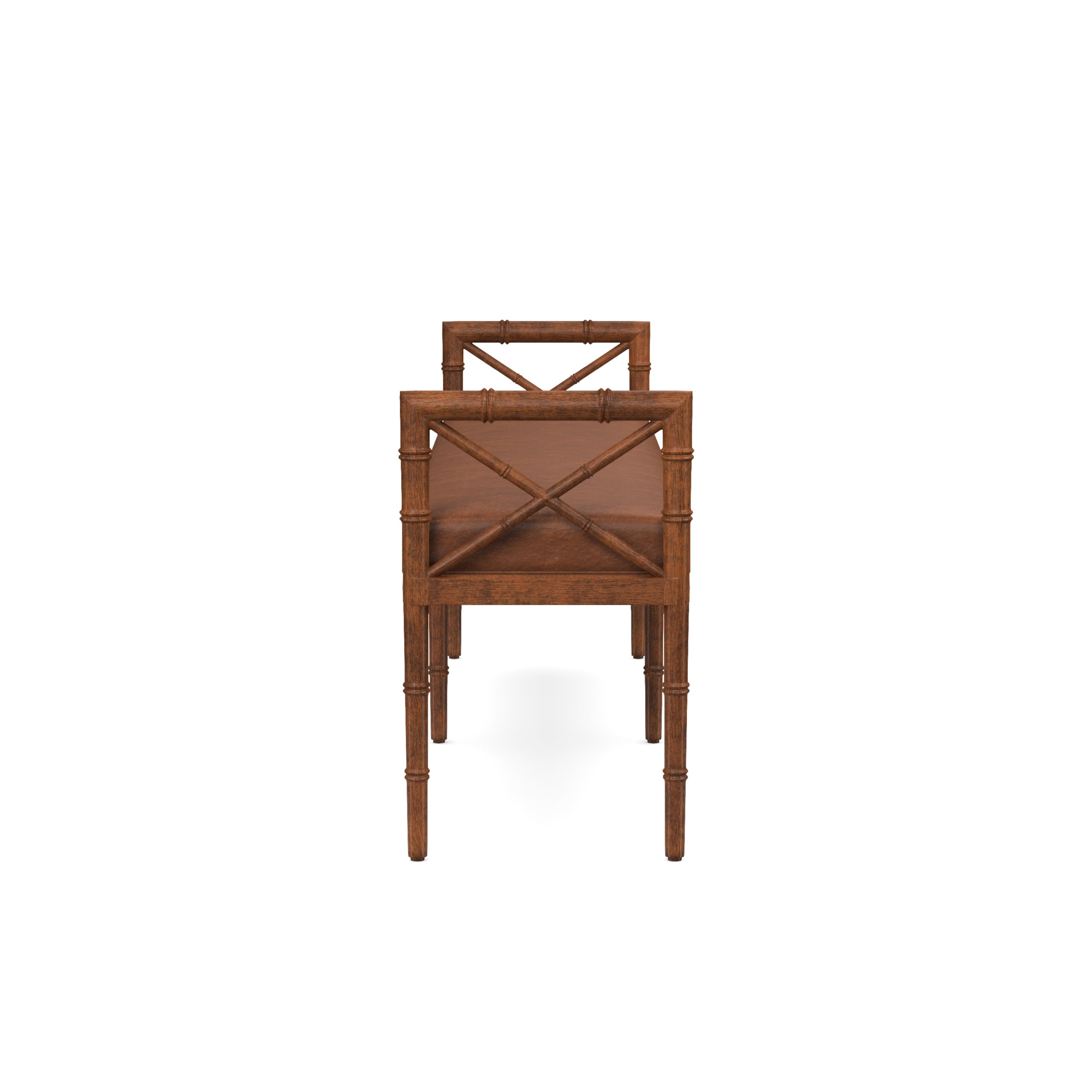 Danica Bamboo Style Upholstered Wood Bench
