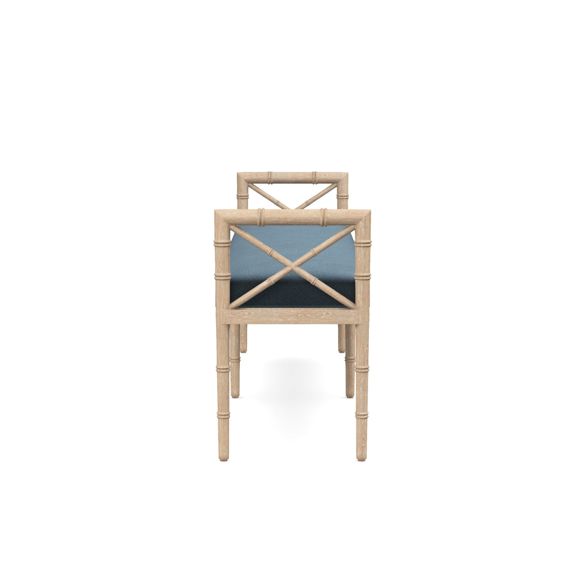 Danica Bamboo Style Upholstered Wood Bench