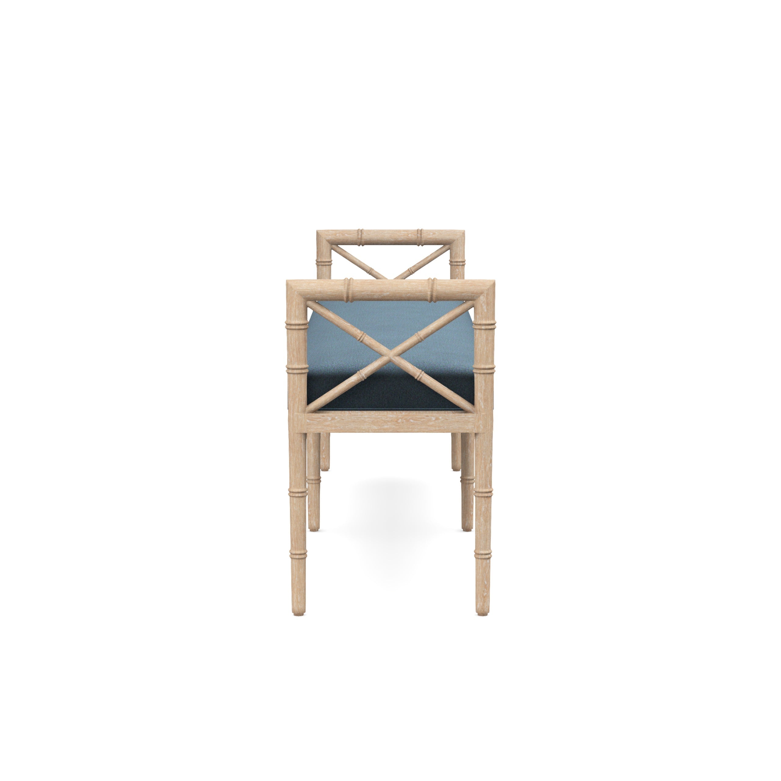 Danica Bamboo Style Upholstered Wood Bench