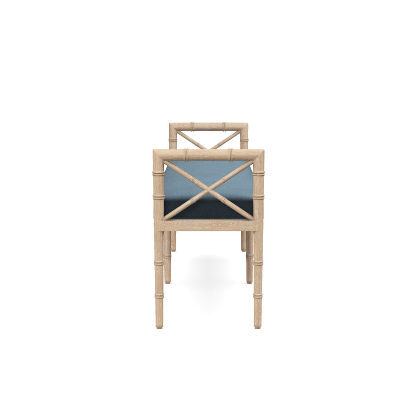 Danica Bamboo Style Upholstered Wood Bench