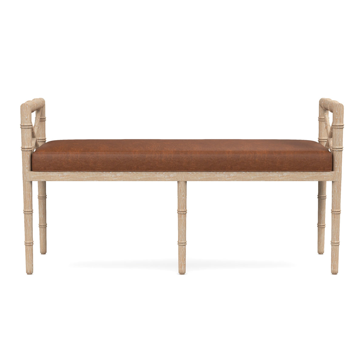 Danica Bamboo Style Upholstered Wood Bench