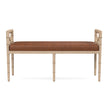 Danica Bamboo Style Upholstered Wood Bench