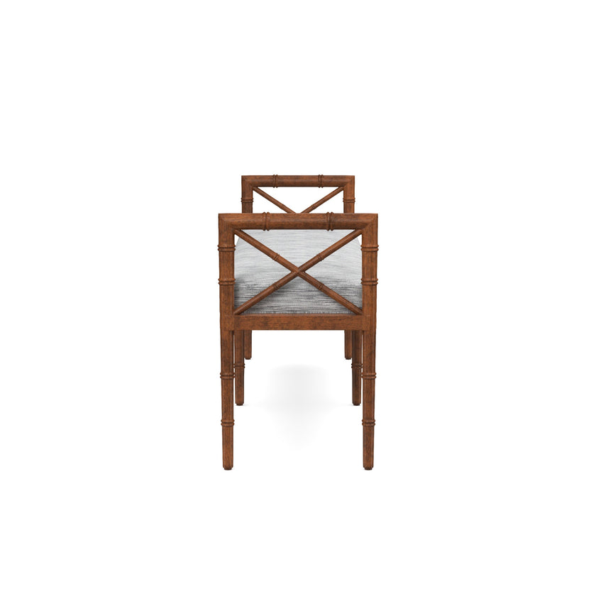 Danica Bamboo Style Upholstered Wood Bench