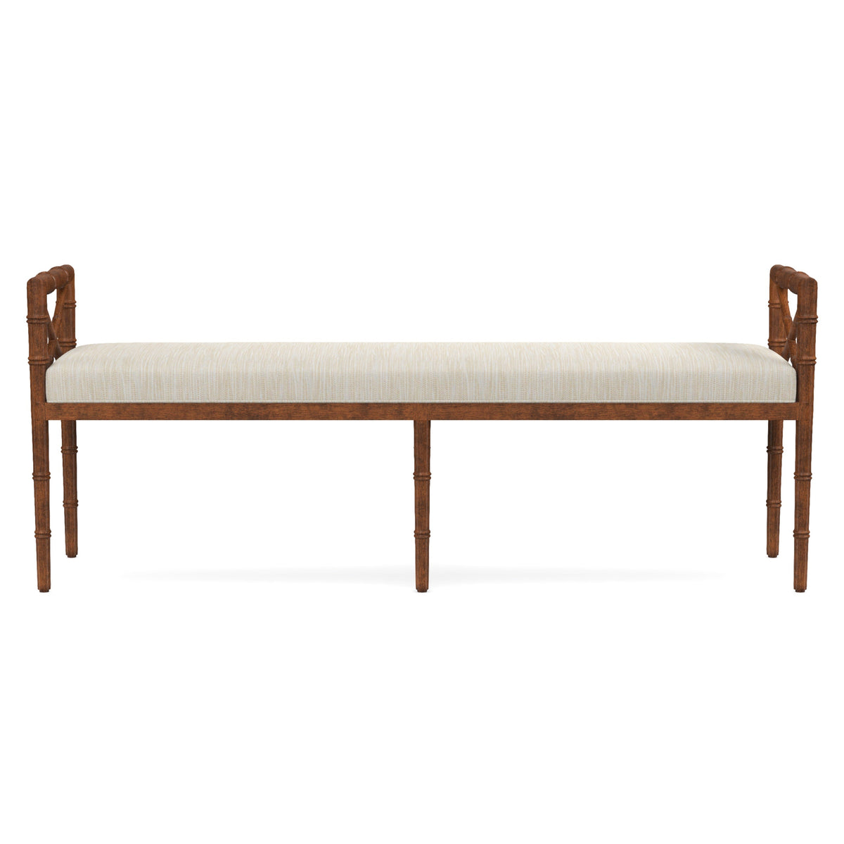 Danica Bamboo Style Upholstered Wood Bench