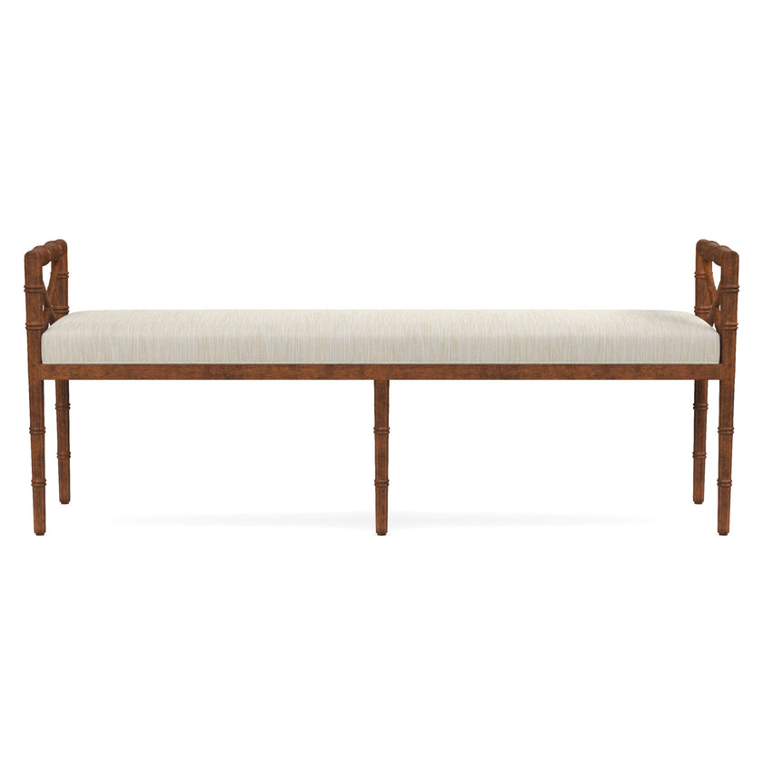 Danica Bamboo Style Upholstered Wood Bench