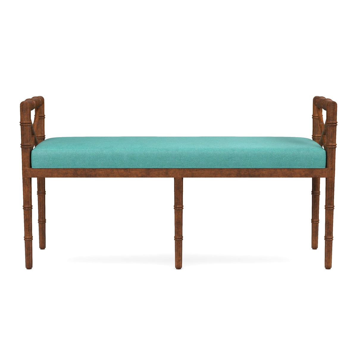 Danica Bamboo Style Upholstered Wood Bench