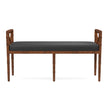 Danica Bamboo Style Upholstered Wood Bench
