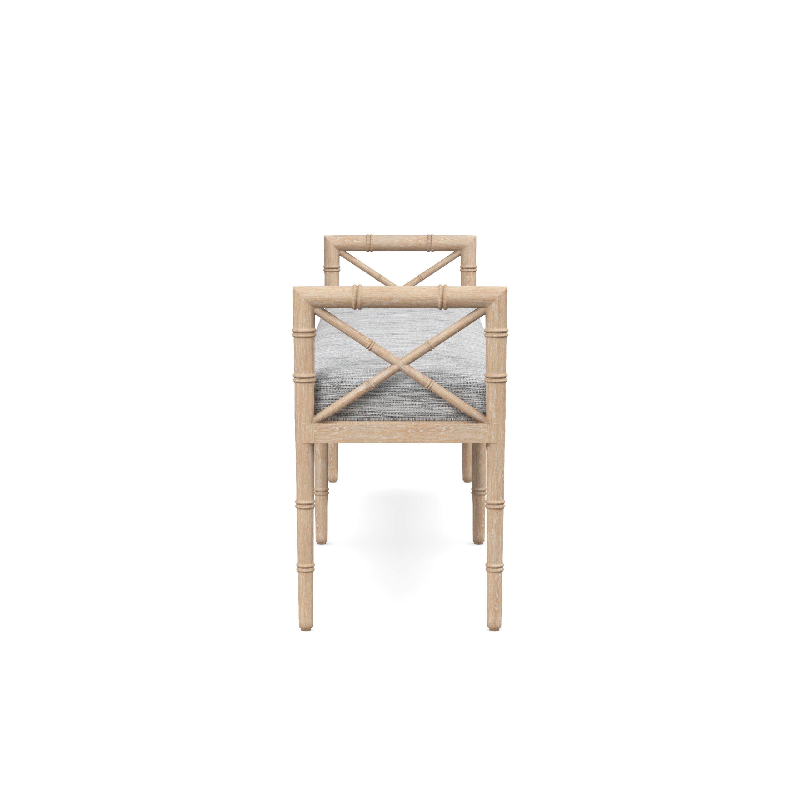 Danica Bamboo Style Upholstered Wood Bench