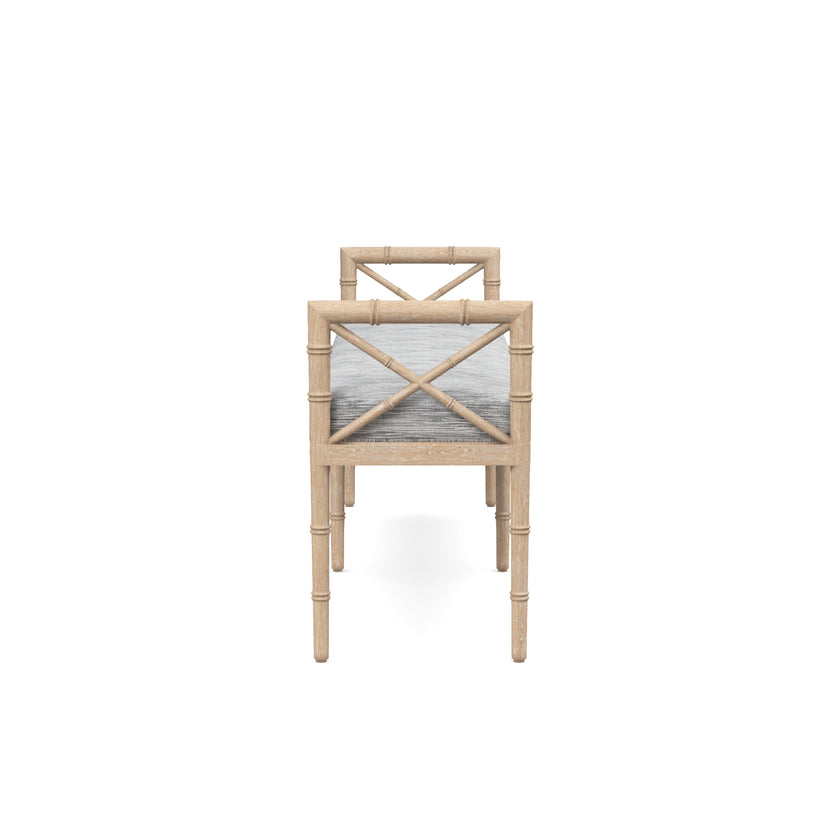 Danica Bamboo Style Upholstered Wood Bench