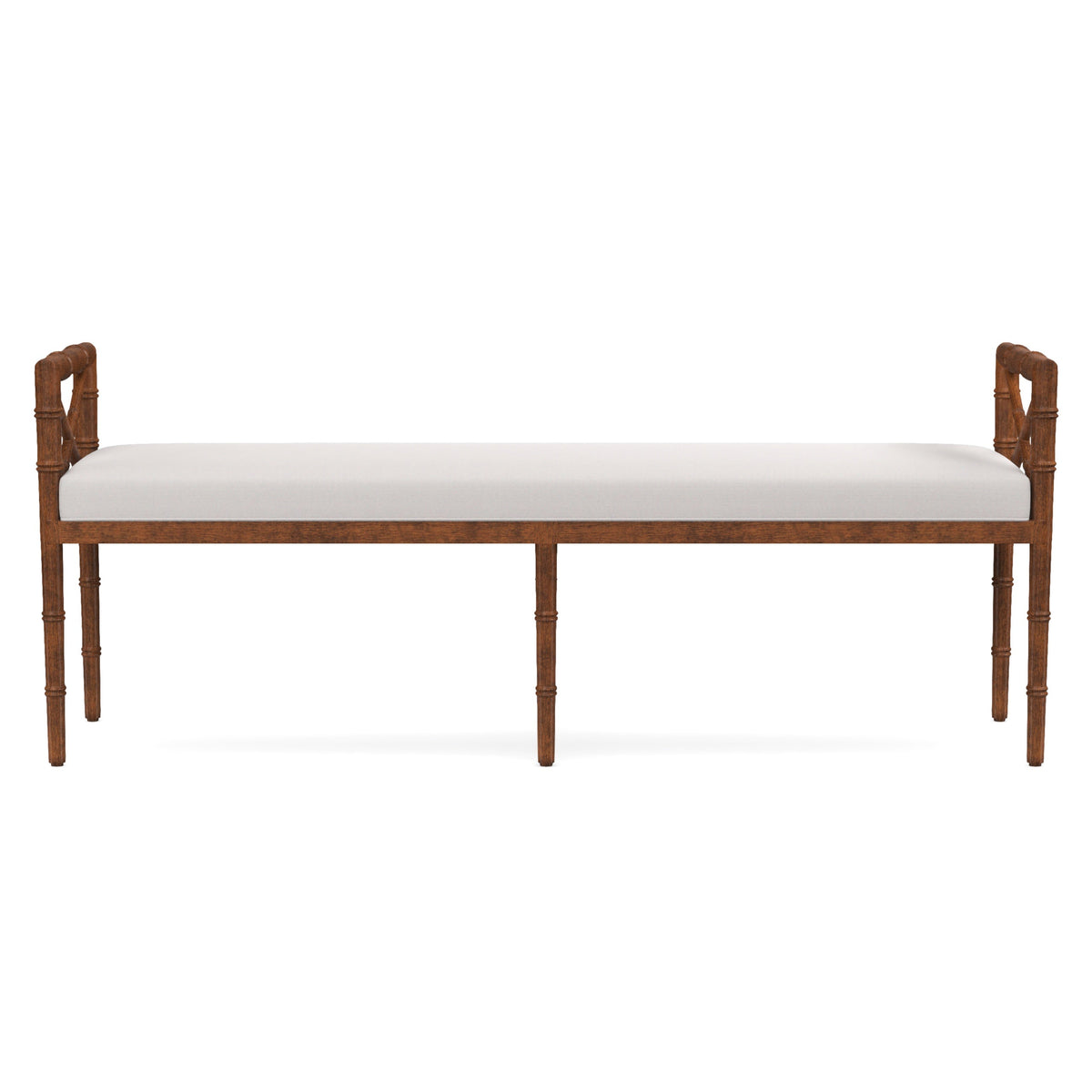 Danica Bamboo Style Upholstered Wood Bench