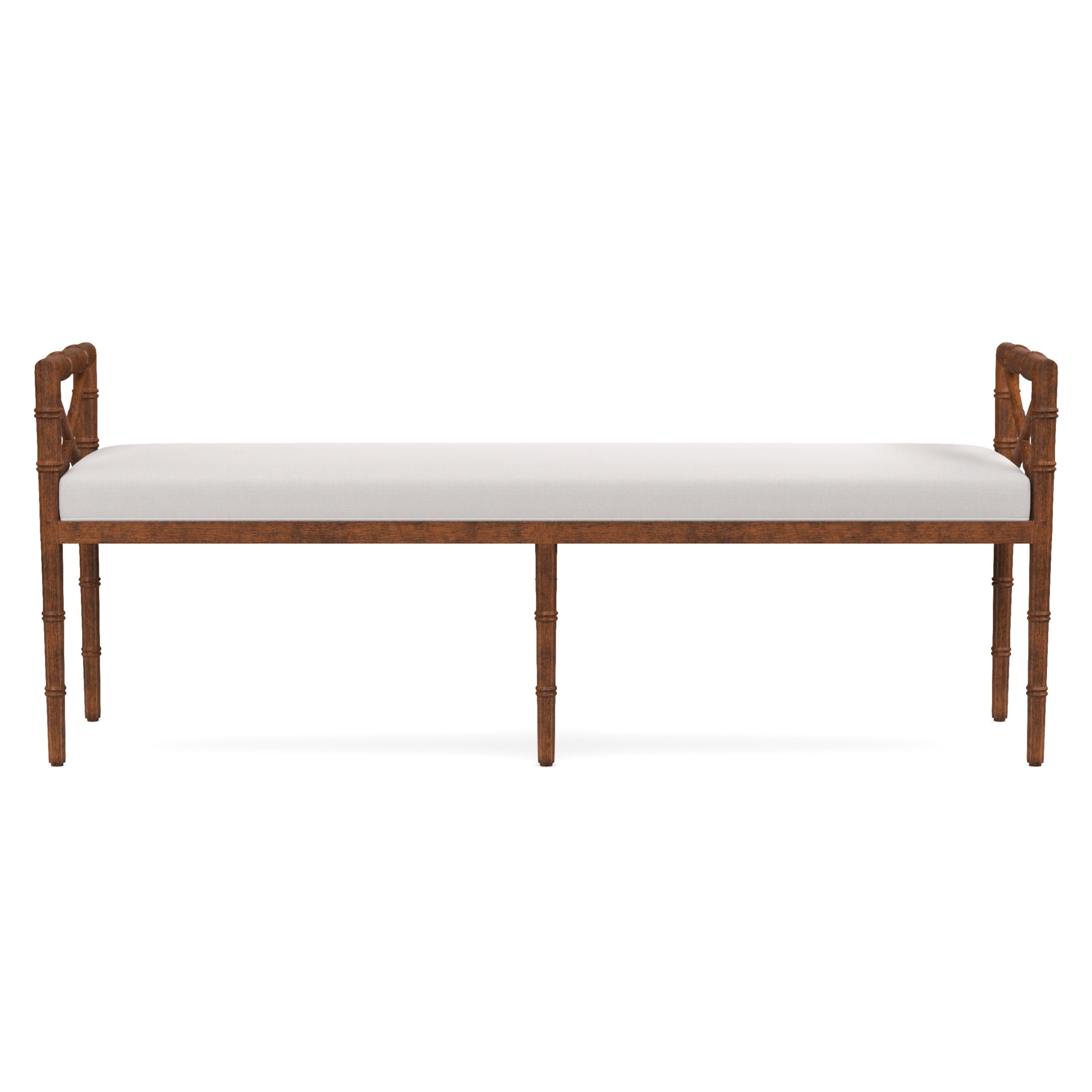 Danica Bamboo Style Upholstered Wood Bench