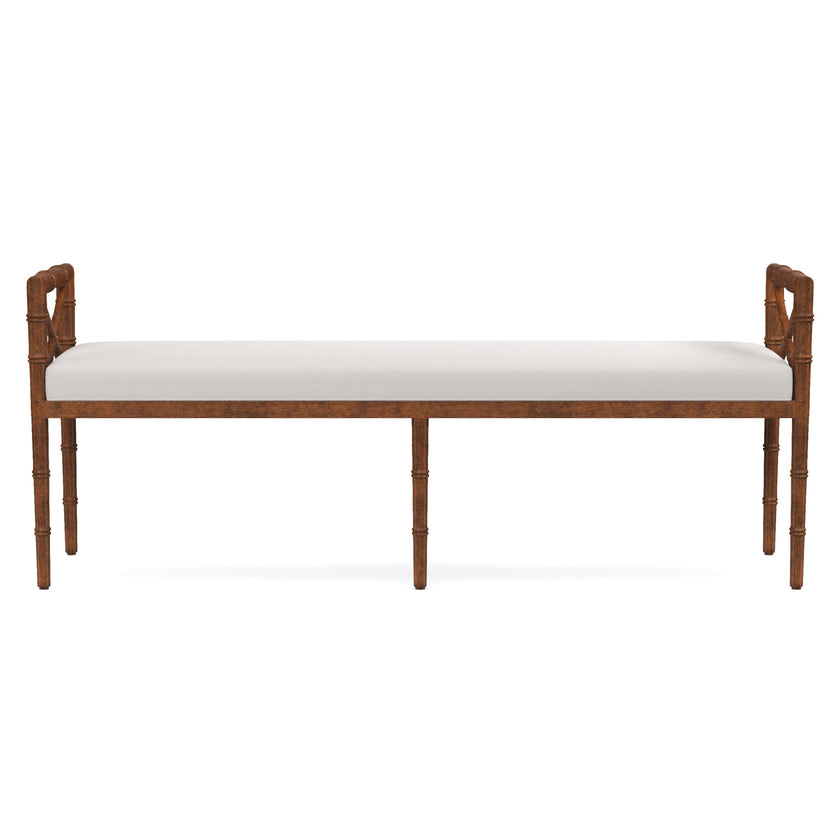 Danica Bamboo Style Upholstered Wood Bench