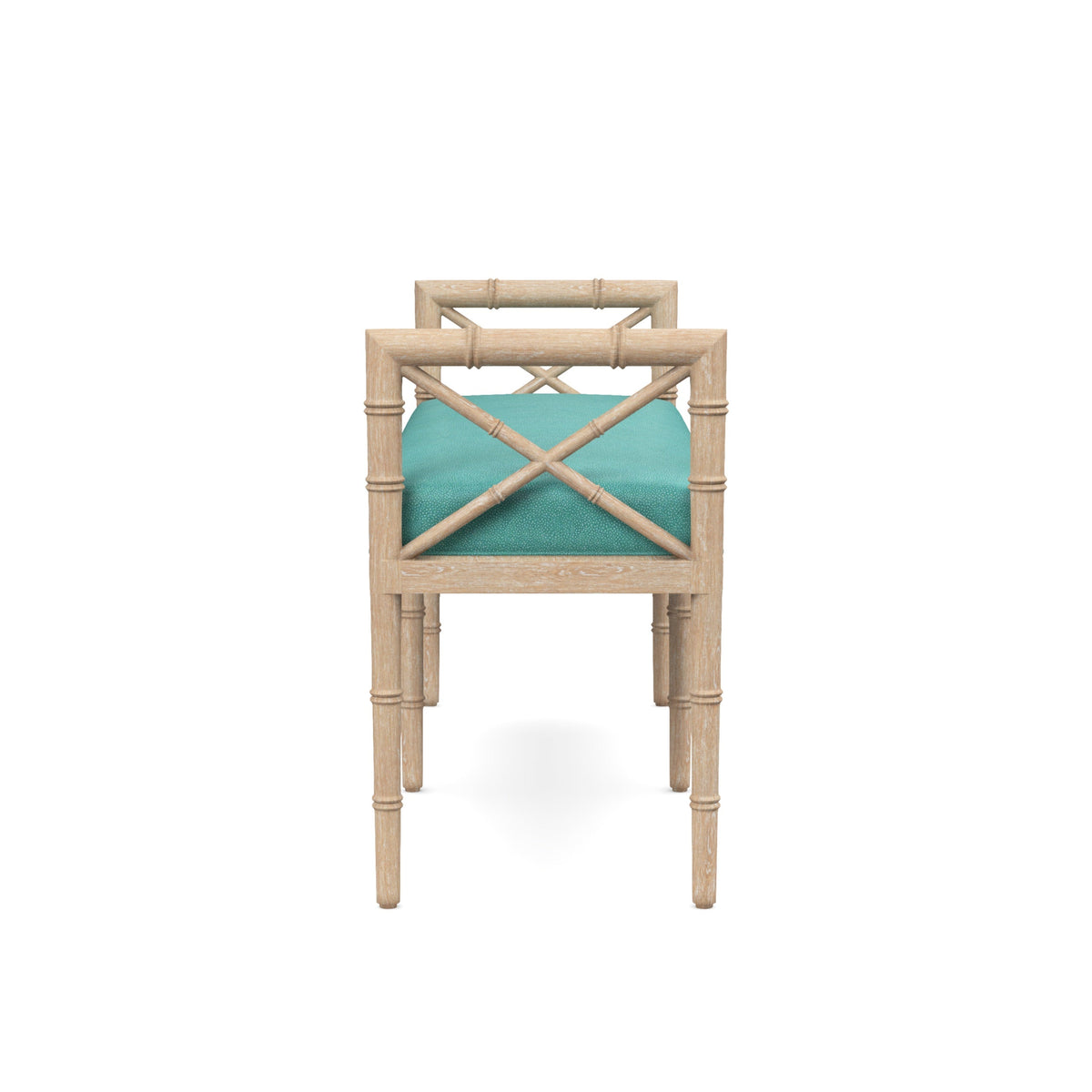Danica Bamboo Style Upholstered Wood Bench