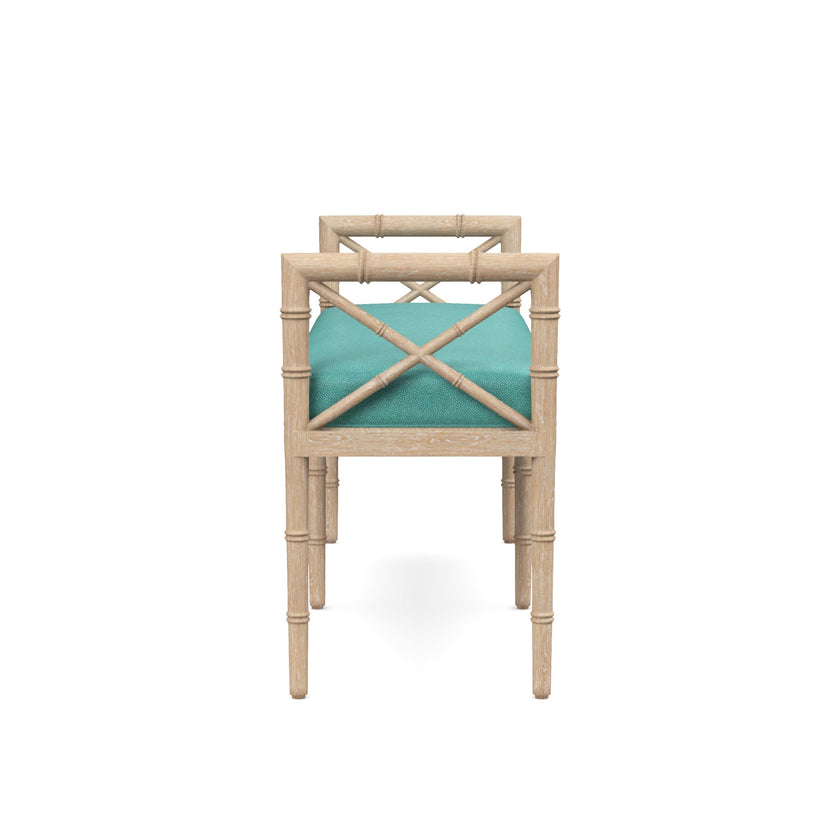 Danica Bamboo Style Upholstered Wood Bench