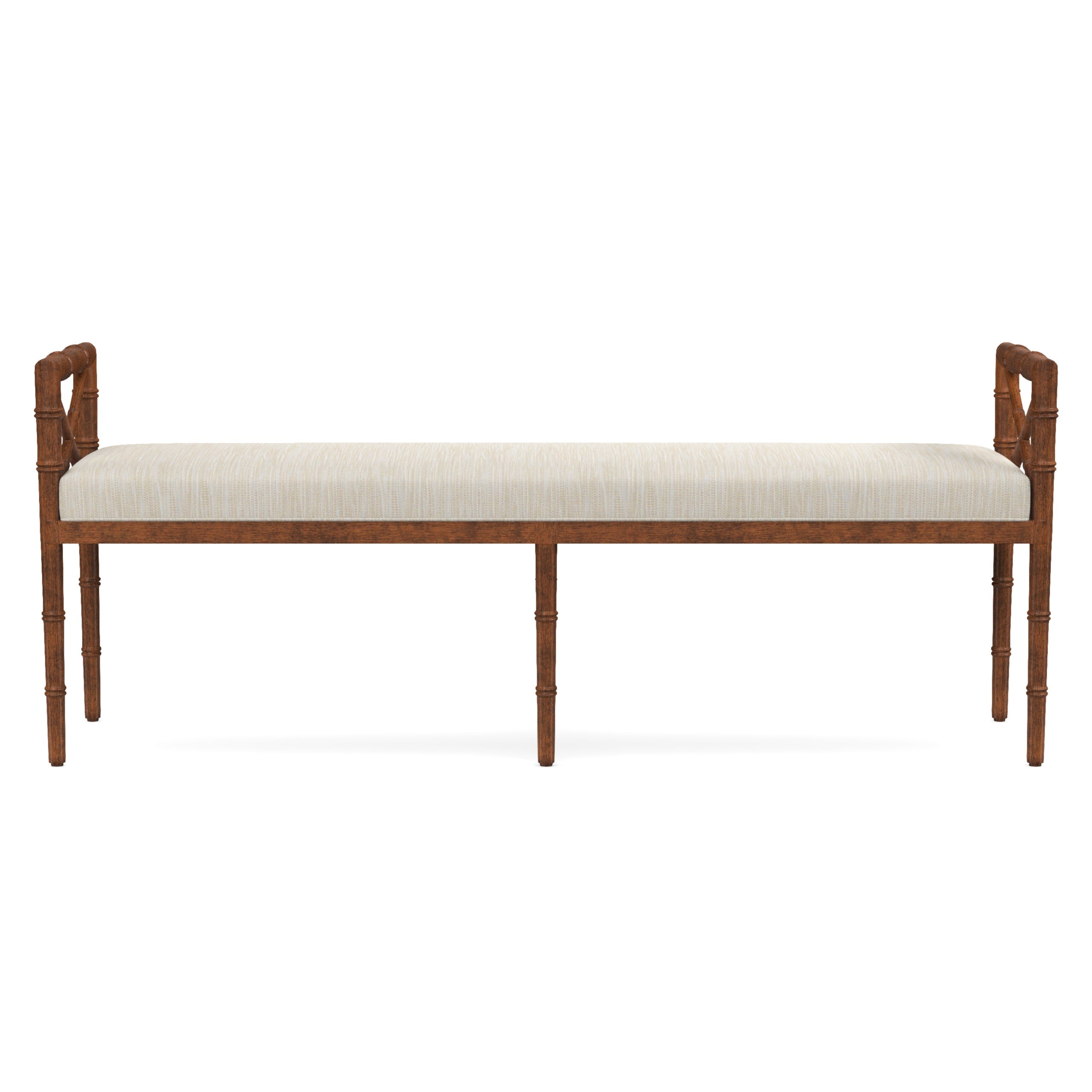 Danica Bamboo Style Upholstered Wood Bench