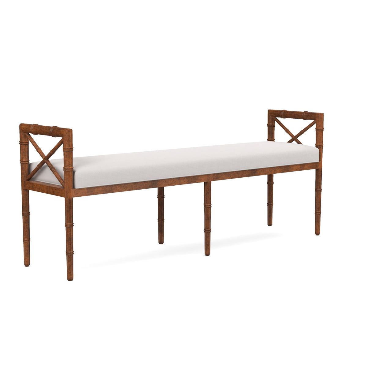 Danica Bamboo Style Upholstered Wood Bench