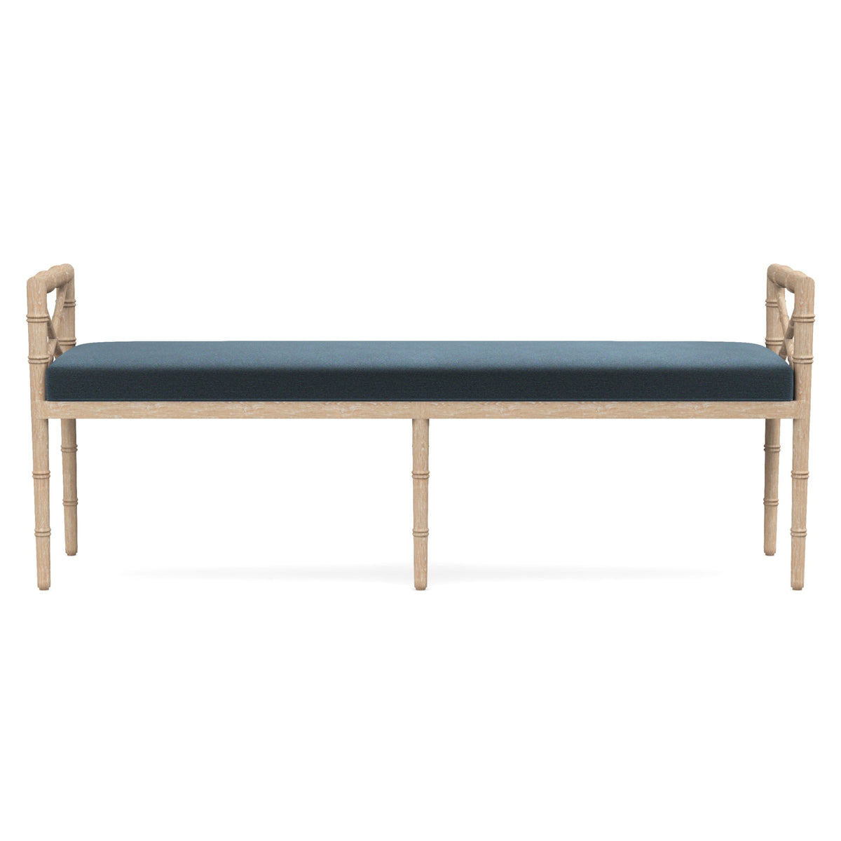 Danica Bamboo Style Upholstered Wood Bench