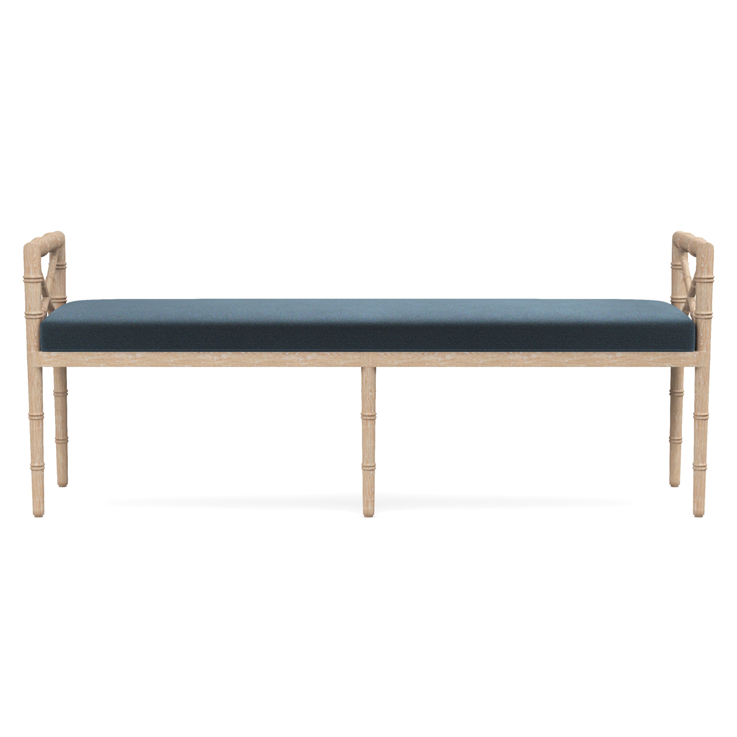 Danica Bamboo Style Upholstered Wood Bench