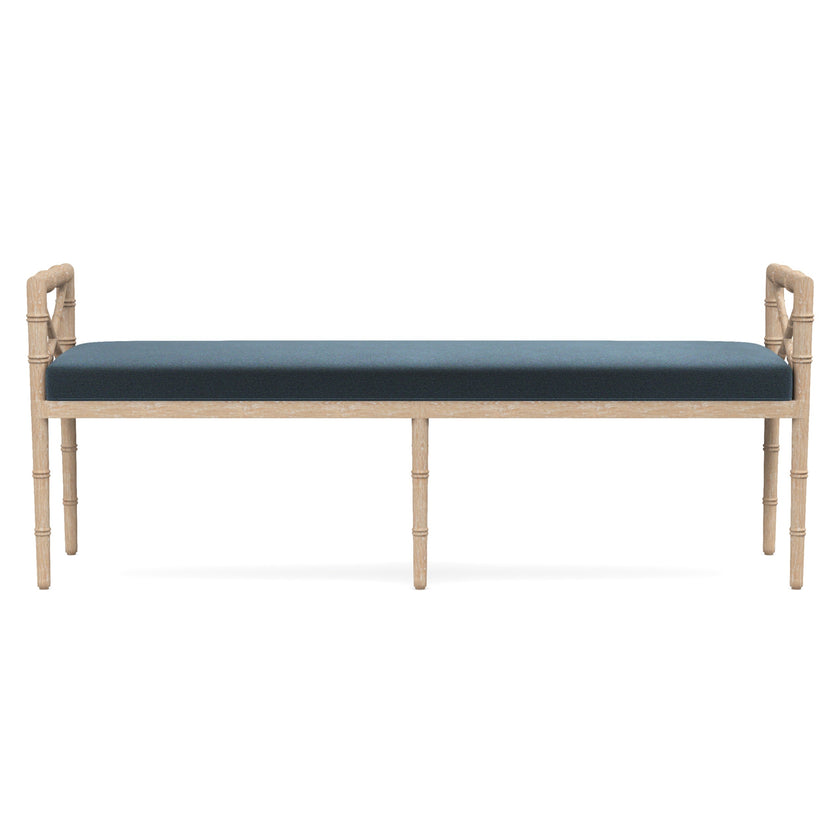 Danica Bamboo Style Upholstered Wood Bench