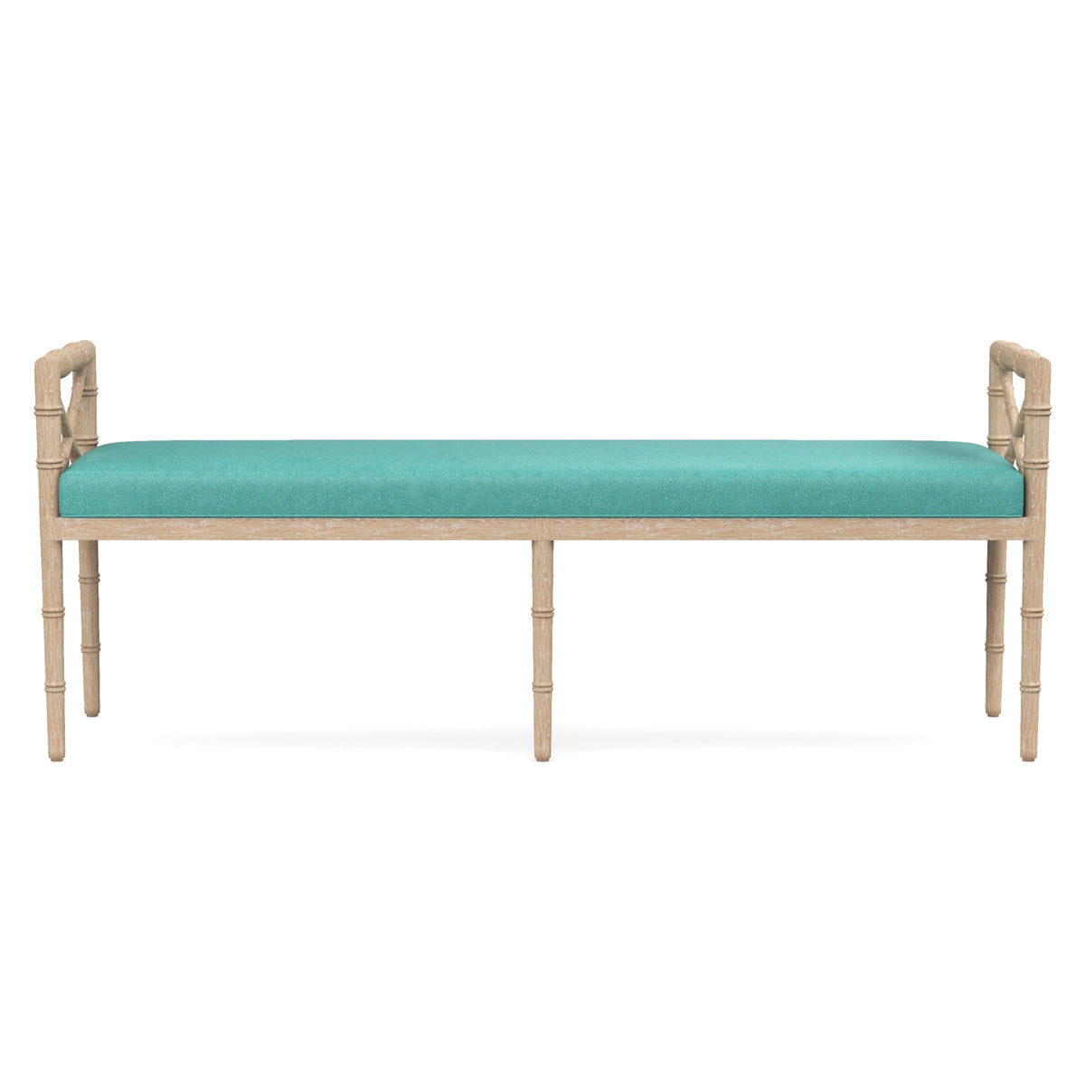 Danica Bamboo Style Upholstered Wood Bench