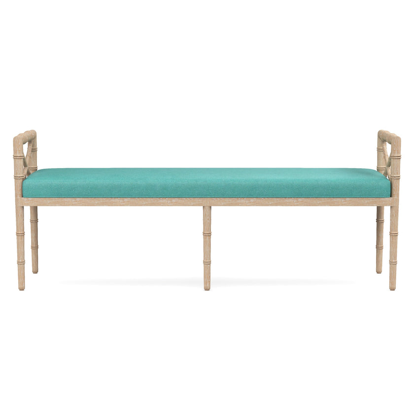 Danica Bamboo Style Upholstered Wood Bench