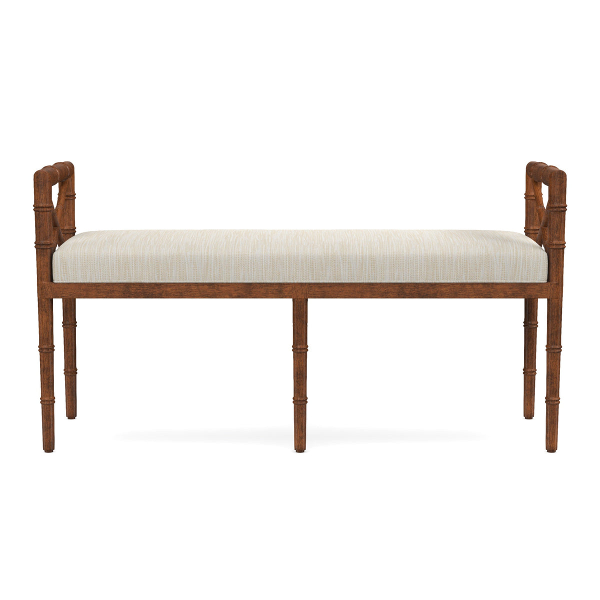 Danica Bamboo Style Upholstered Wood Bench