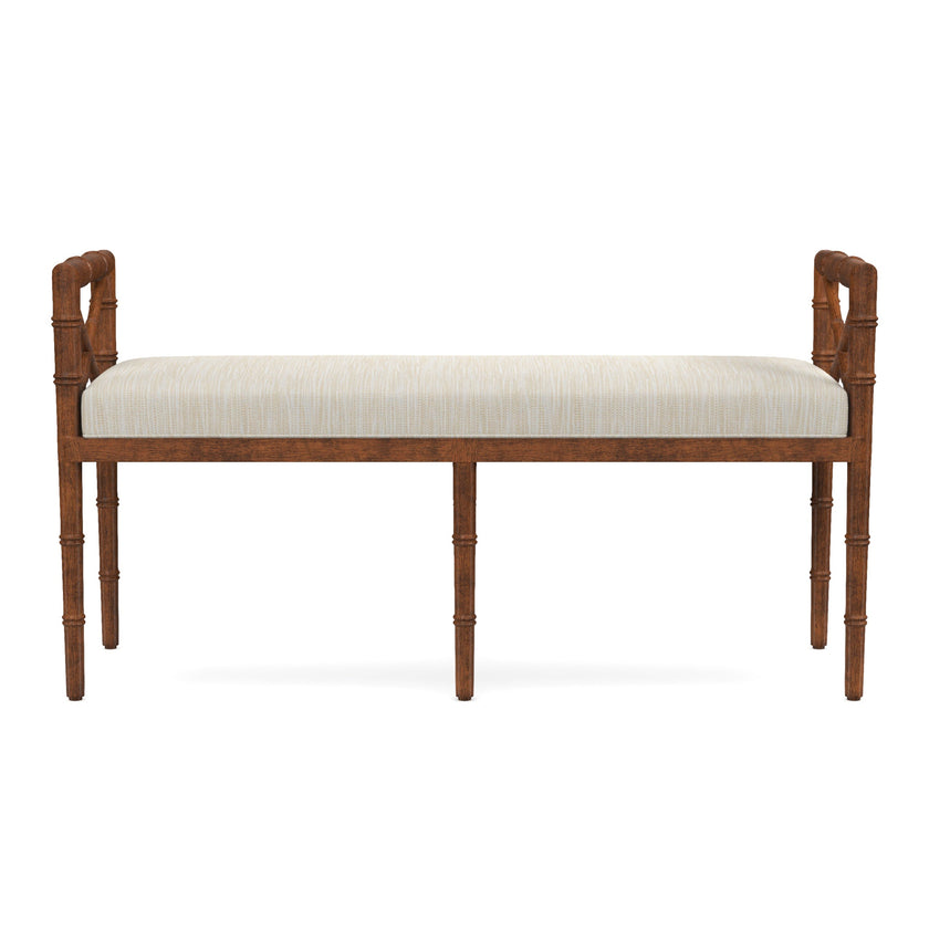 Danica Bamboo Style Upholstered Wood Bench