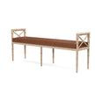 Danica Bamboo Style Upholstered Wood Bench
