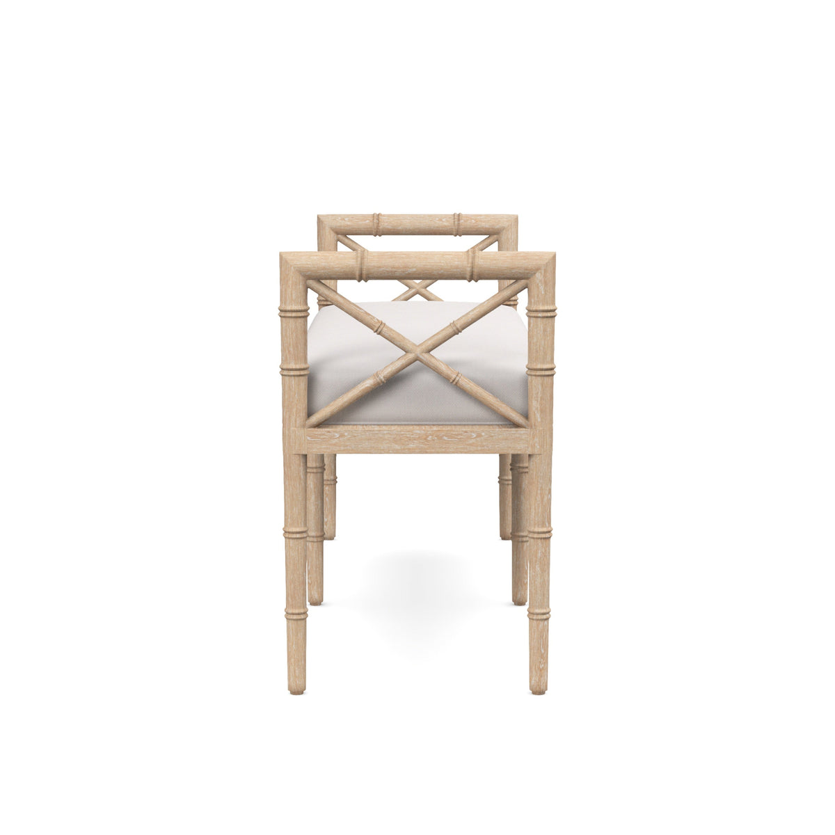 Danica Bamboo Style Upholstered Wood Bench
