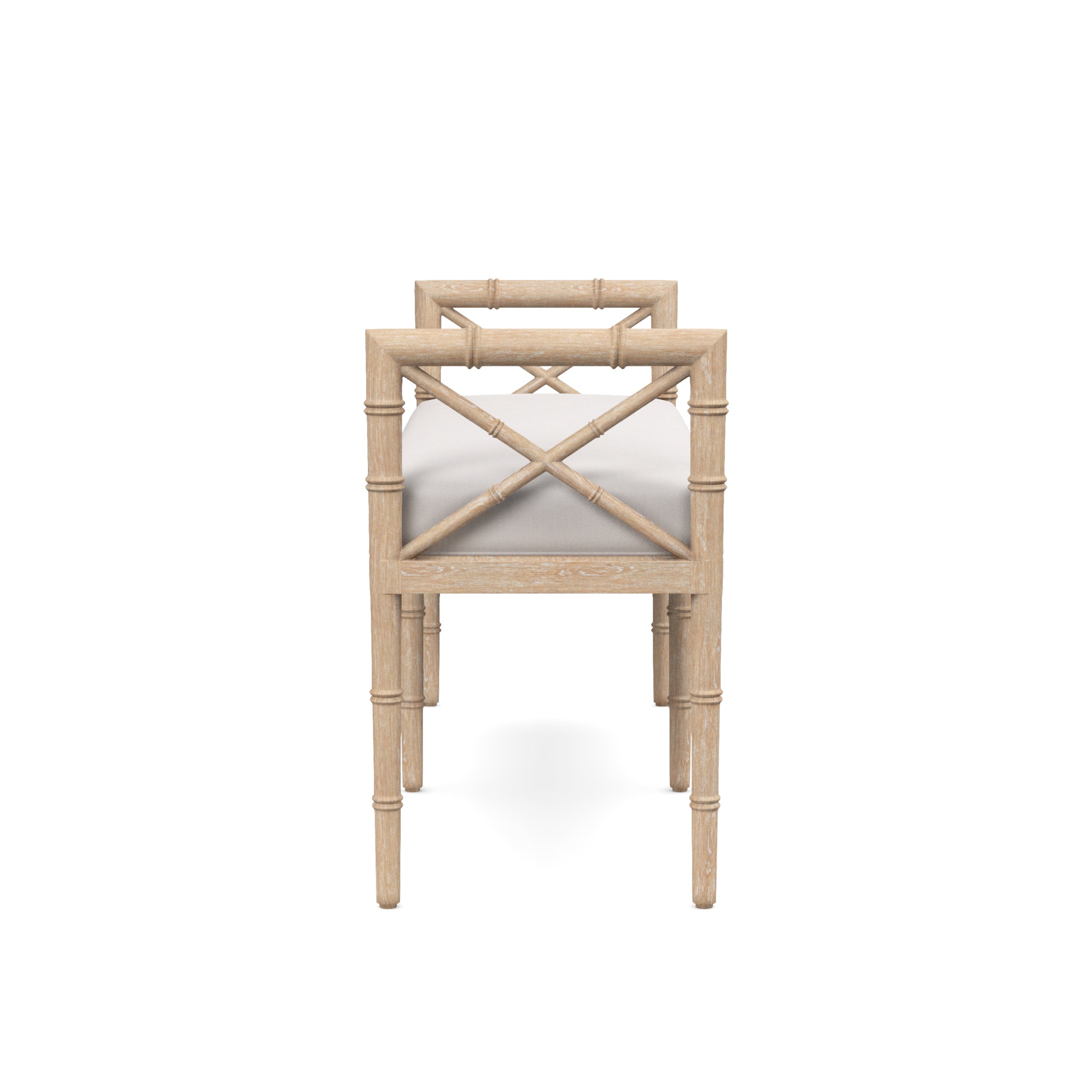Danica Bamboo Style Upholstered Wood Bench