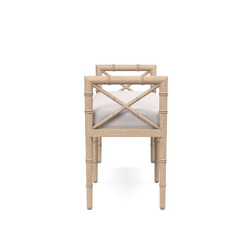 Danica Bamboo Style Upholstered Wood Bench