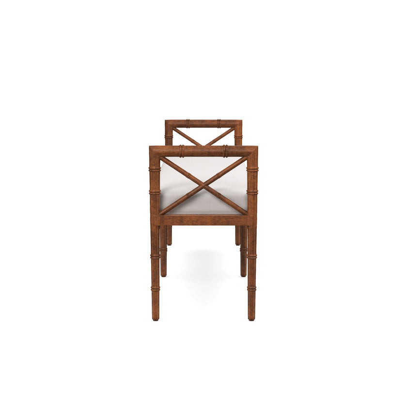 Danica Bamboo Style Upholstered Wood Bench