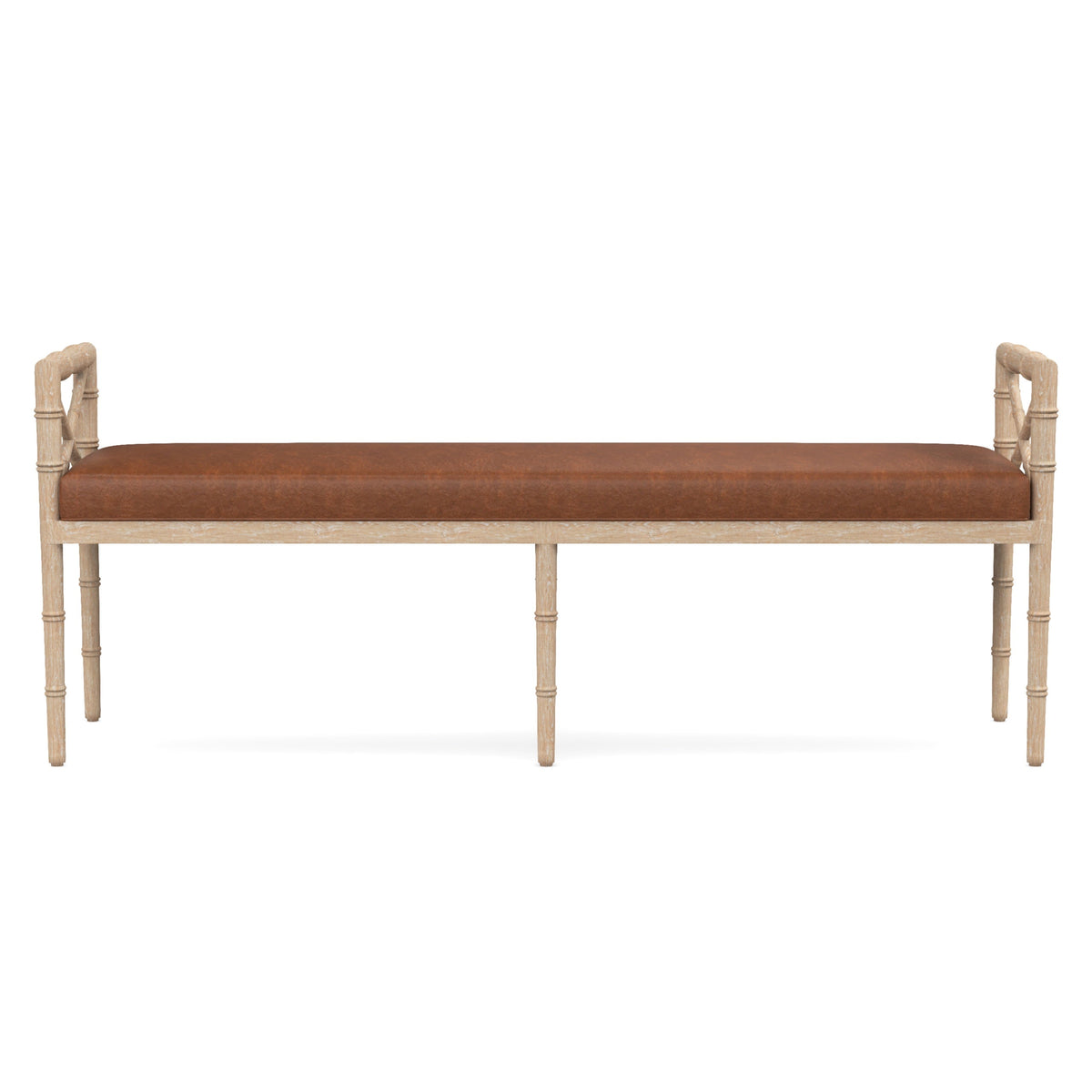 Danica Bamboo Style Upholstered Wood Bench