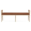Danica Bamboo Style Upholstered Wood Bench