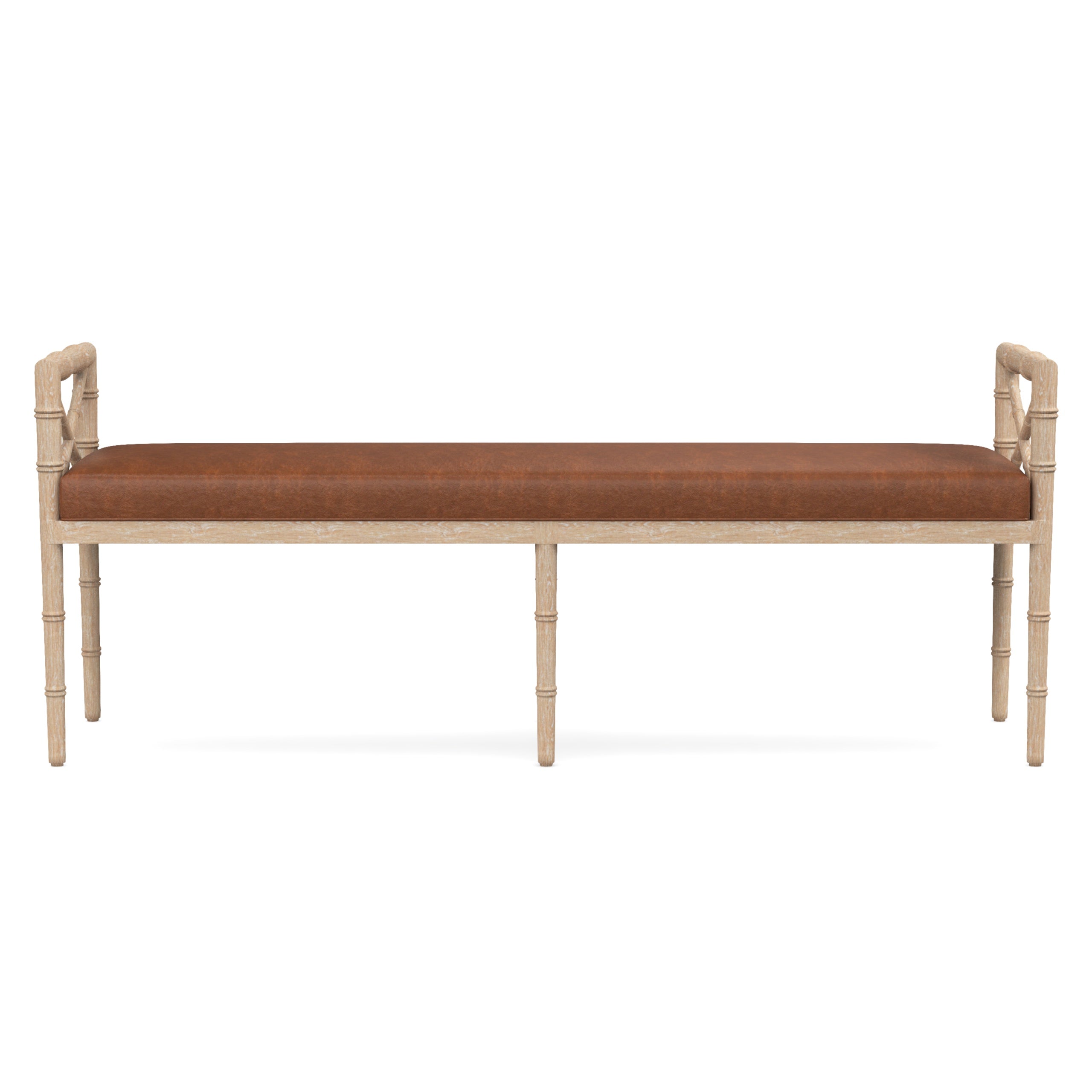 Danica Bamboo Style Upholstered Wood Bench