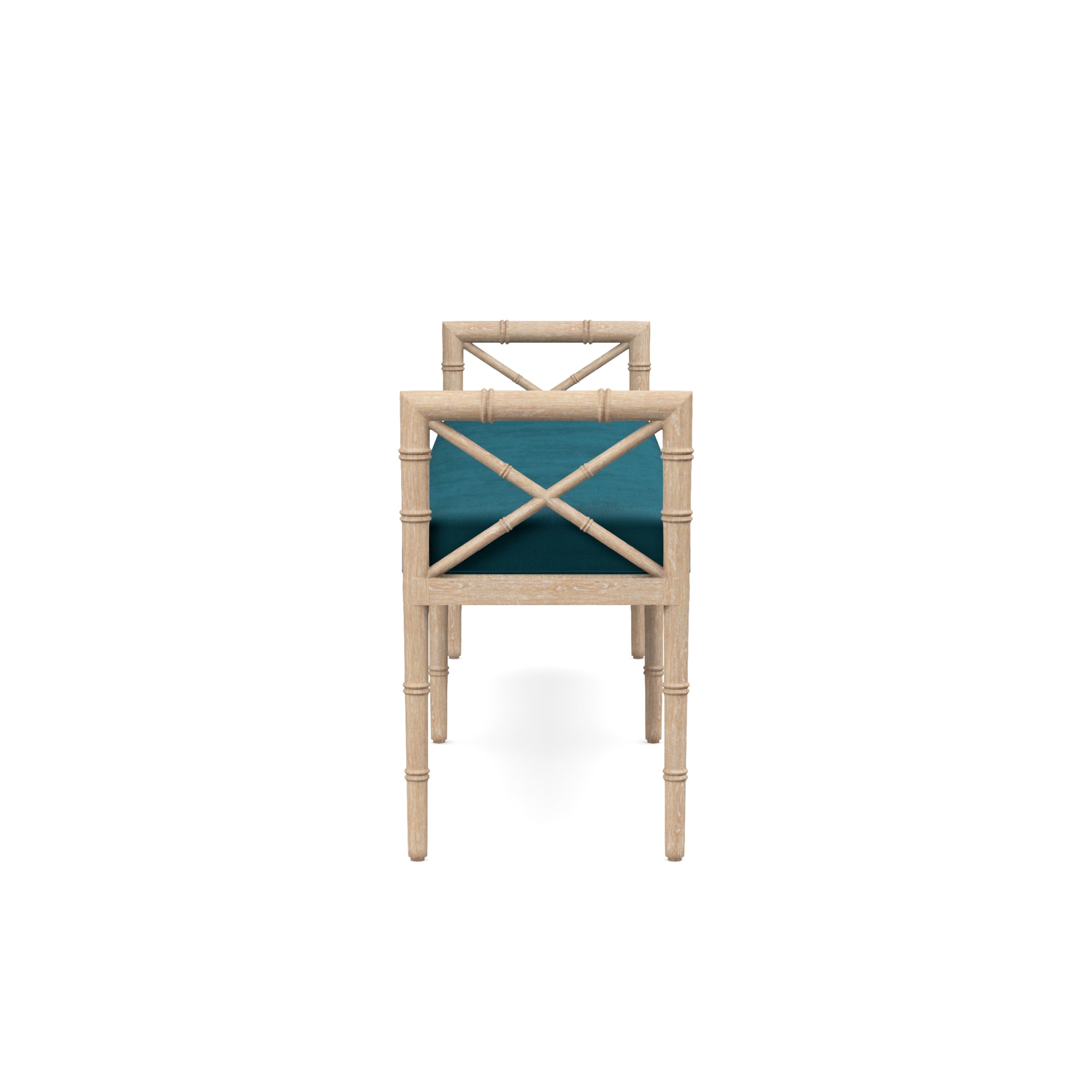 Danica Bamboo Style Upholstered Wood Bench
