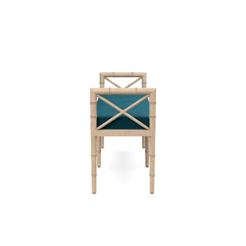 Danica Bamboo Style Upholstered Wood Bench
