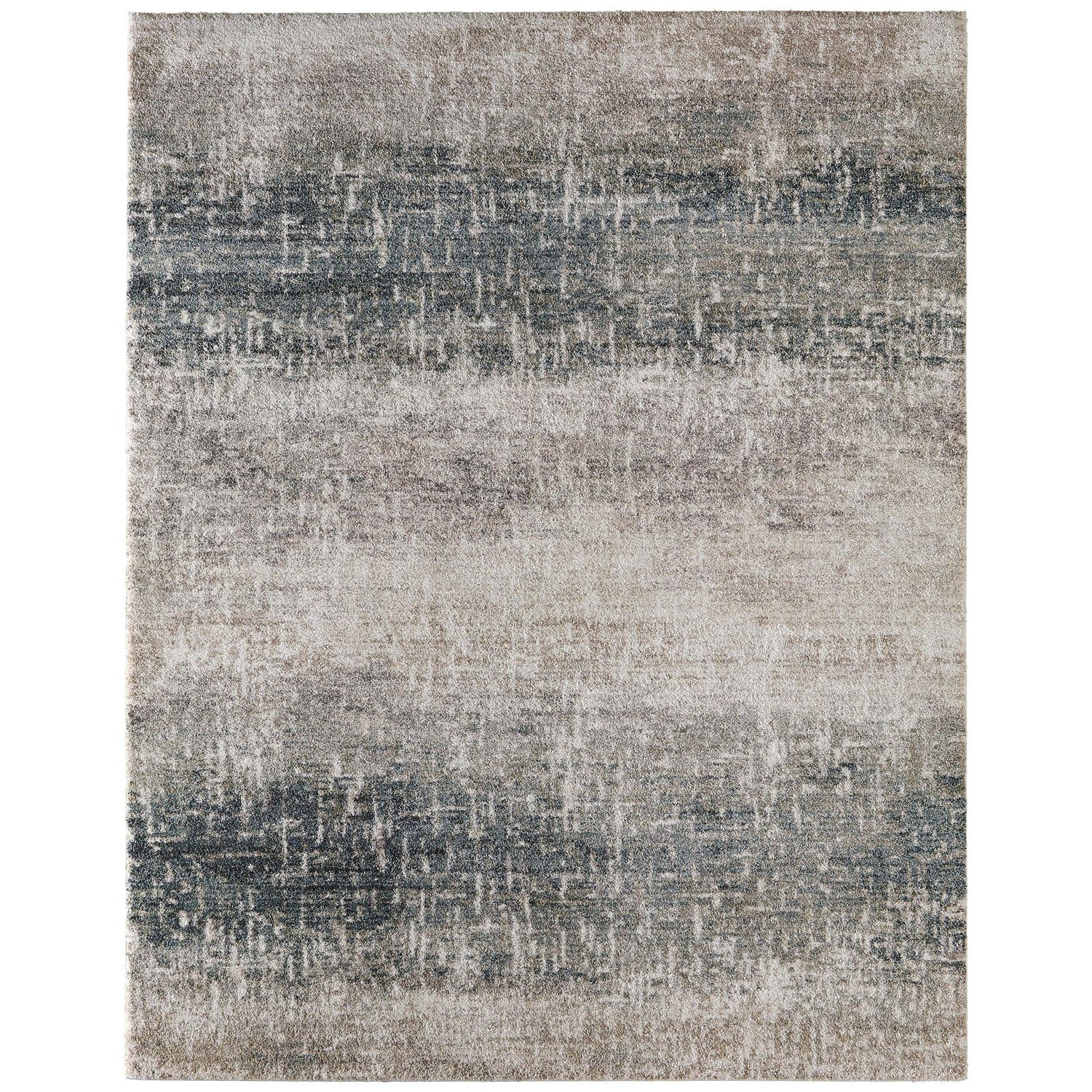 Feizy Richmond 39R5F Modern Abstract Rug in Ivory/Blue/Green