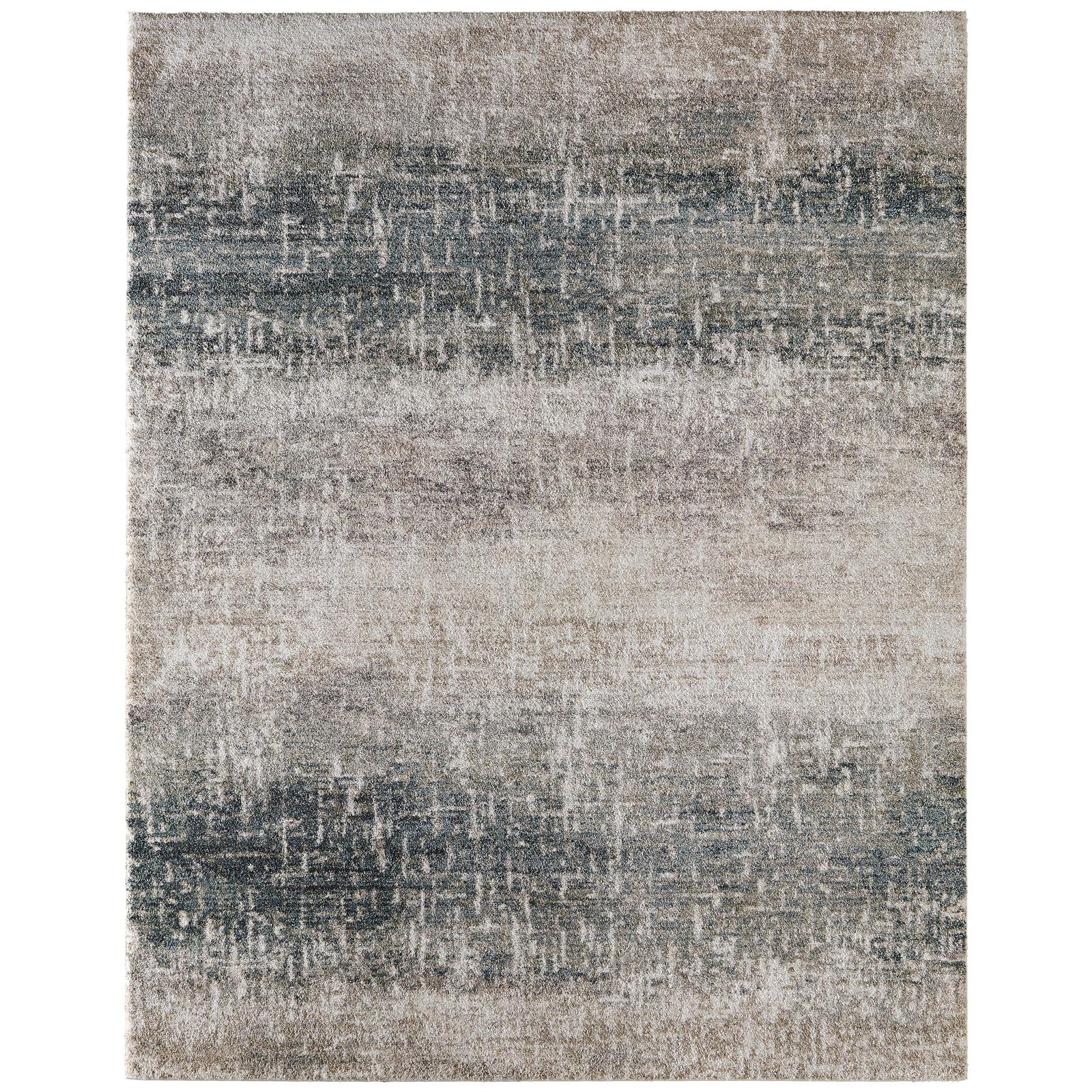 Feizy Richmond 39R5F Modern Abstract Rug in Ivory/Blue/Green