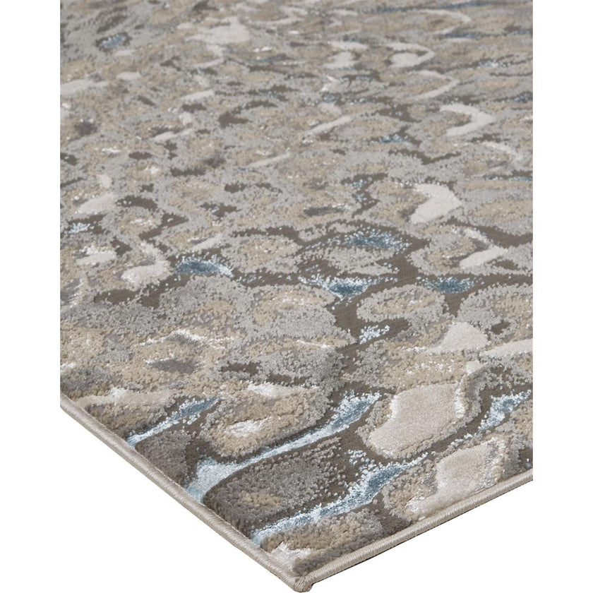 Feizy Azure 3403F Modern Abstract Rug in Blue/Silver/Gray