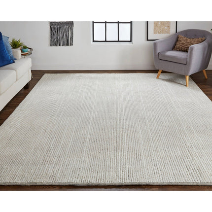 Feizy Alford 6922F Modern Solid in Ivory/Tan
