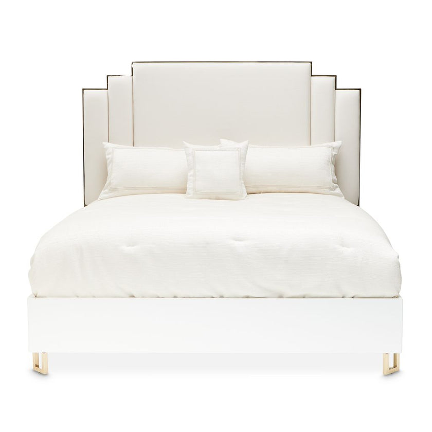 Michael Amini Palm Gate Upholstered Bed - Cloud White