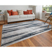 Feizy Micah 3338F Modern Abstract Rug in Black/Silver/Gray
