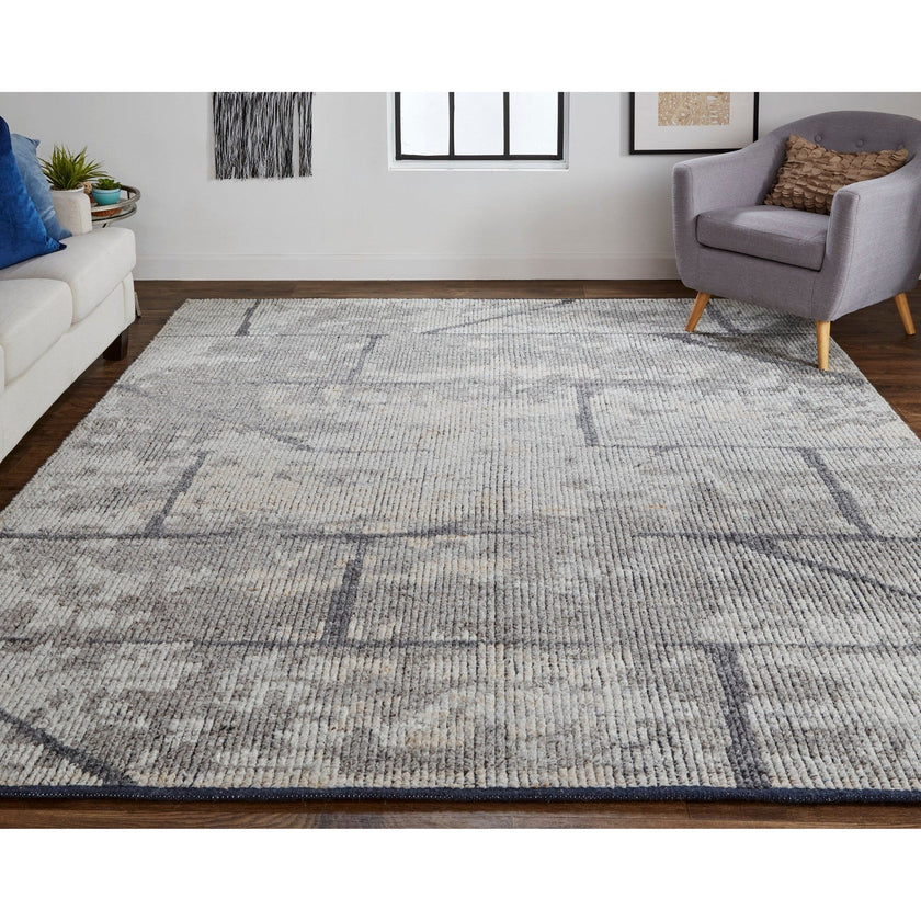 Feizy Alford 6925F Modern Abstract in Gray/Silver